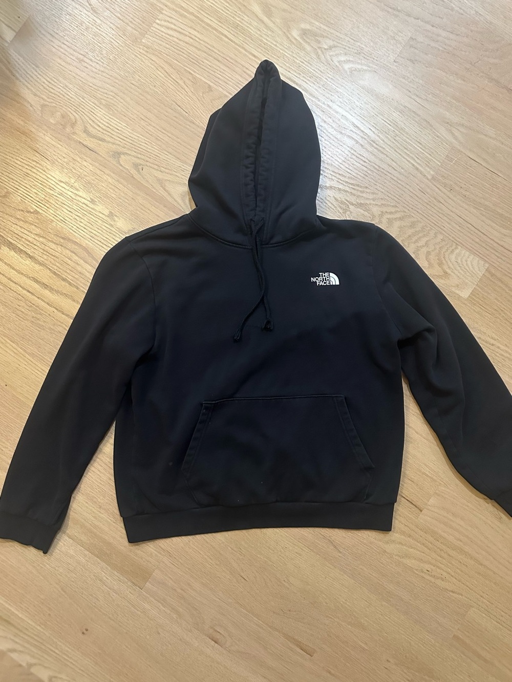 MENS The North Face Black Hoodie with White Logo